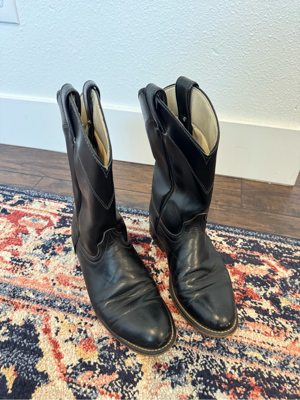 Laredo black leather western cowgirl boots
